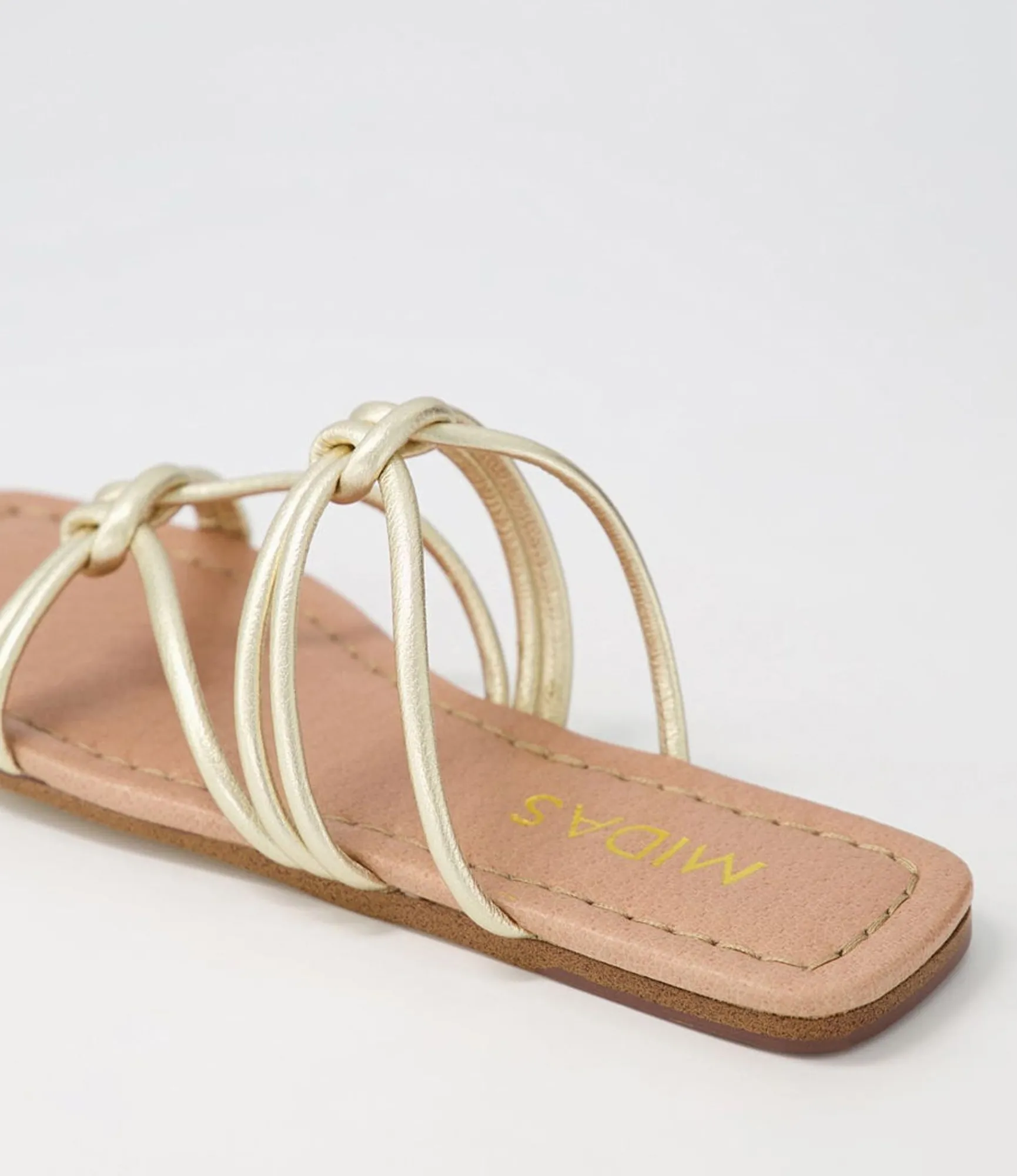Fashion Midas Shoes Lolli Pale Gold Leather Sandals