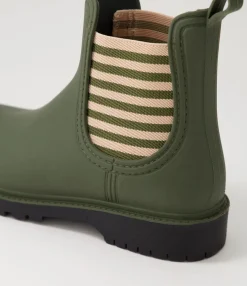 Hot Midas Shoes Loren Forest Stripe Gumboot Chelsea Boots