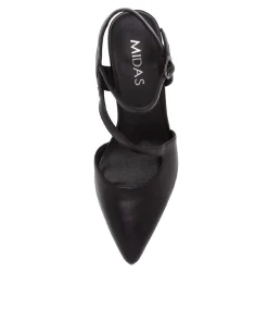 Best Midas Shoes Lucca Black Leather Pump Heels