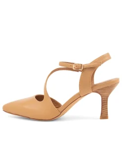 Online Midas Shoes Lucca Caramel Leather Pump Heels