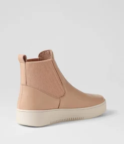Online Midas Shoes Ludley Dark Nude Leather Elastic Chelsea Boots