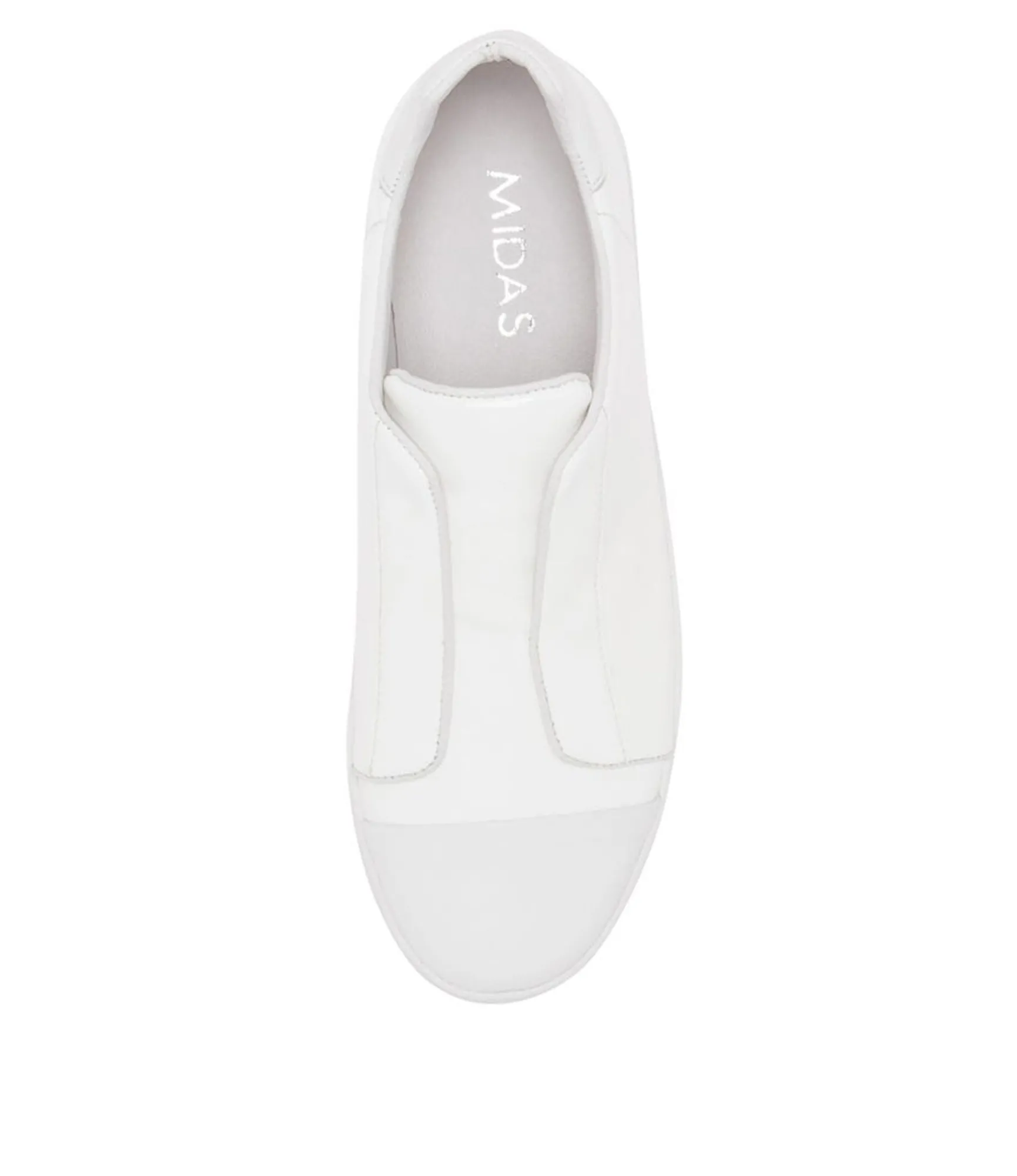 Best Sale Midas Shoes Lune White Leather Patent Sneakers