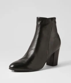 Best Midas Shoes Lyatt Black Leather Ankle Boots