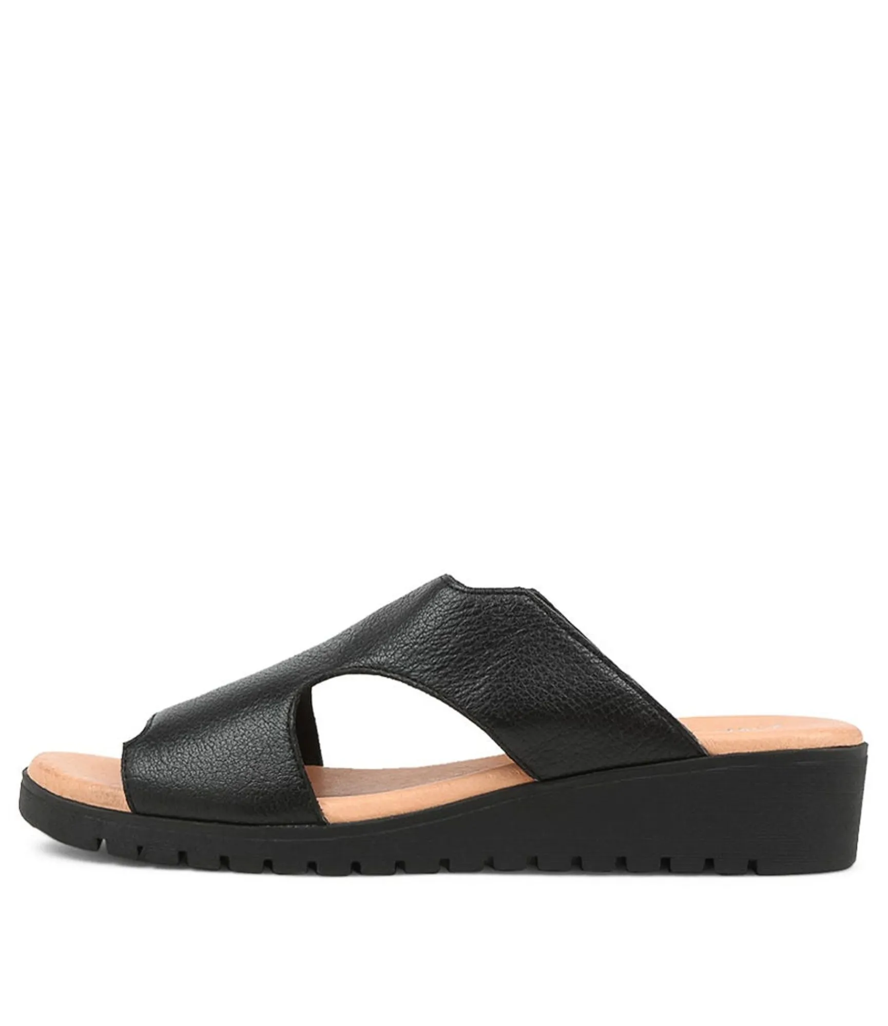 Cheap Midas Shoes Macey Black Leather Slides Bs