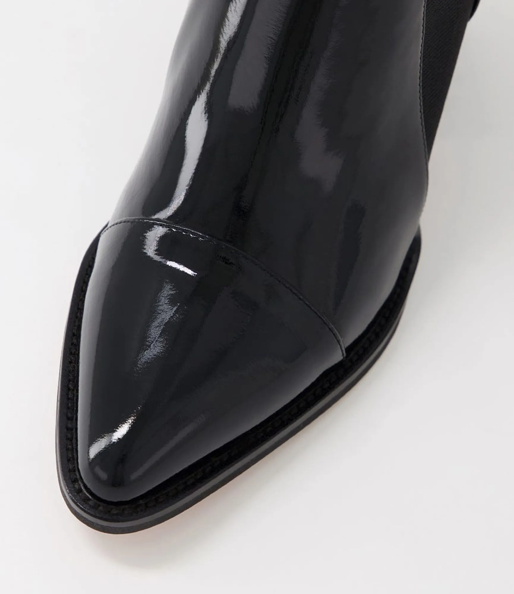 Hot Midas Shoes Maddern Black Wrinkle Patent Chelsea Boots