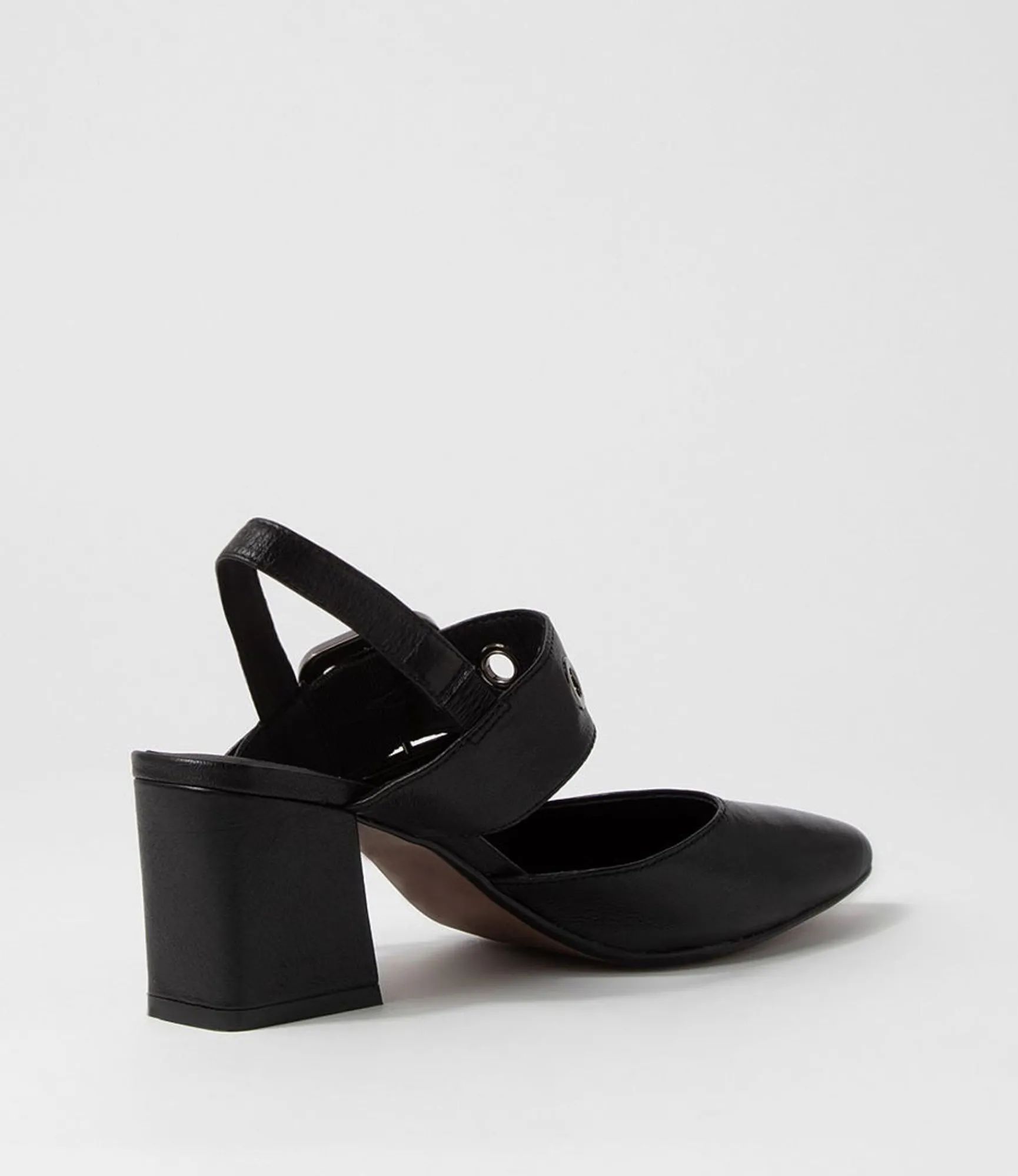 Shop Midas Shoes Maddox Black Leather Heels