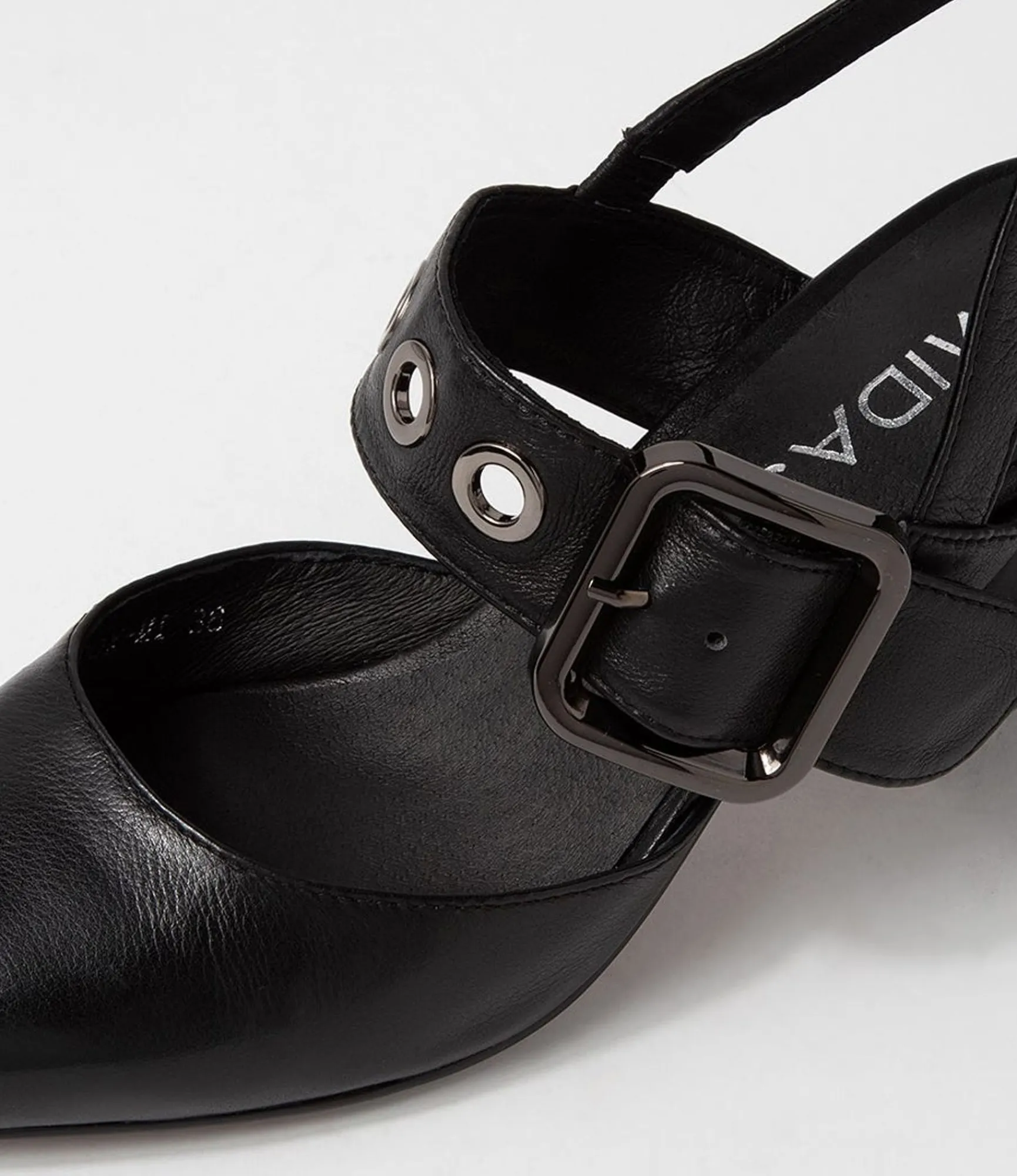 Shop Midas Shoes Maddox Black Leather Heels