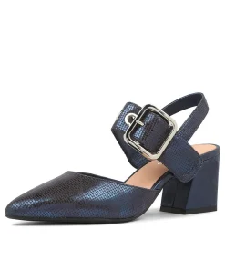 Cheap Midas Shoes Maddox Navy Cut Leather Pumps