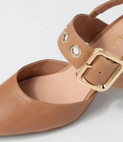 Best Midas Shoes Maddox Tan Leather Heels
