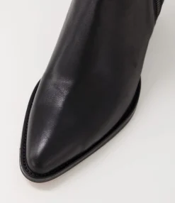 Online Midas Shoes Majory Black Leather Ankle Boots