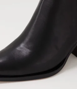 Online Midas Shoes Majory Black Leather Ankle Boots