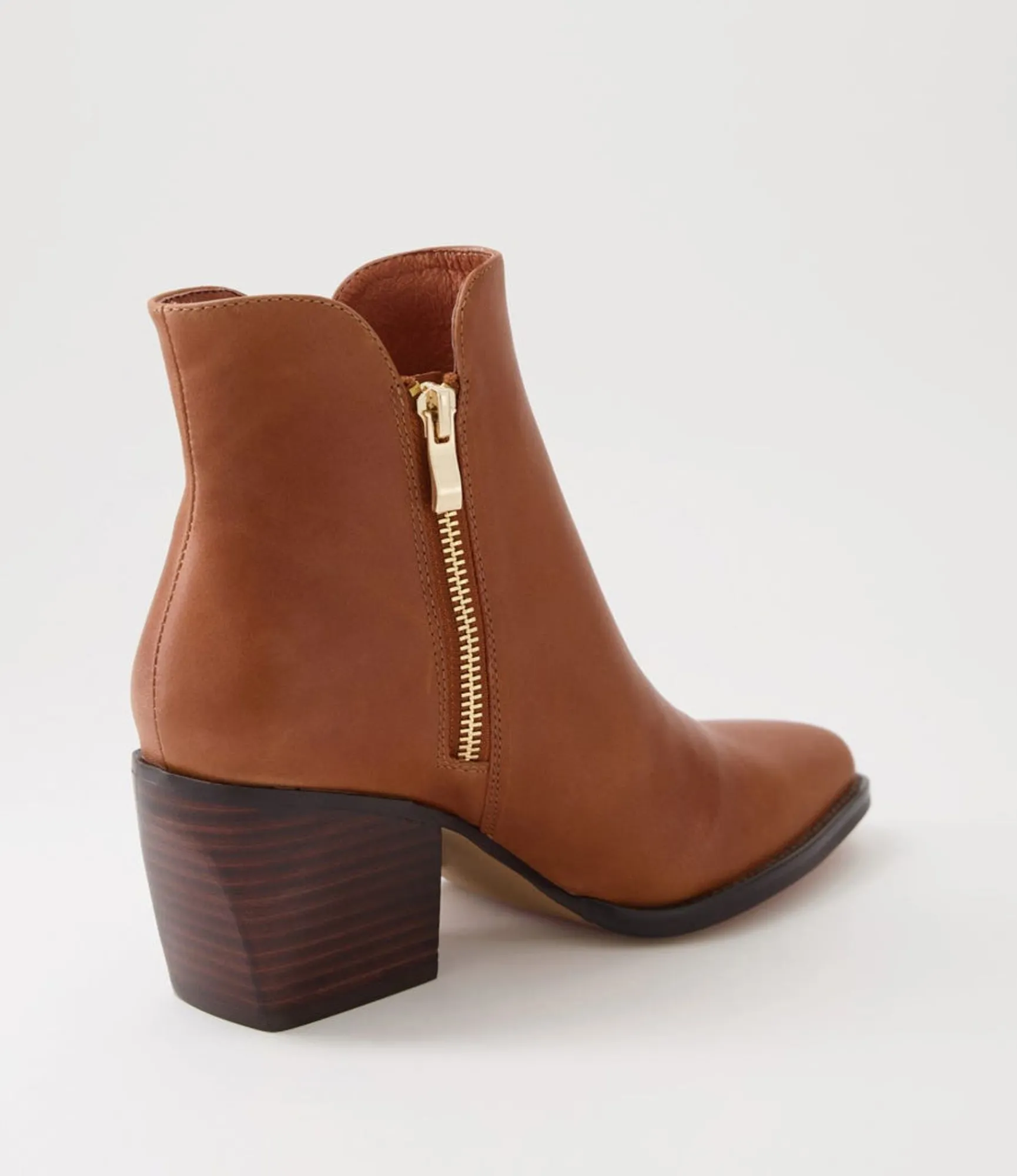 Best Sale Midas Shoes Majory Cognac Leather Ankle Boots