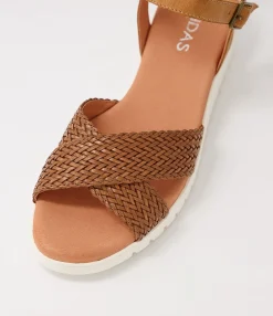 Flash Sale Midas Shoes Maldives Dark Tan Weave Leather Sandals