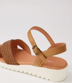 Flash Sale Midas Shoes Maldives Dark Tan Weave Leather Sandals