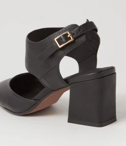 Sale Midas Shoes Mallin Black Leather Heels