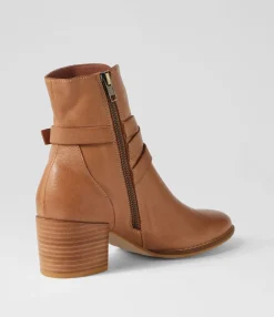 Best Sale Midas Shoes Malven Cognac Leather Ankle Boots