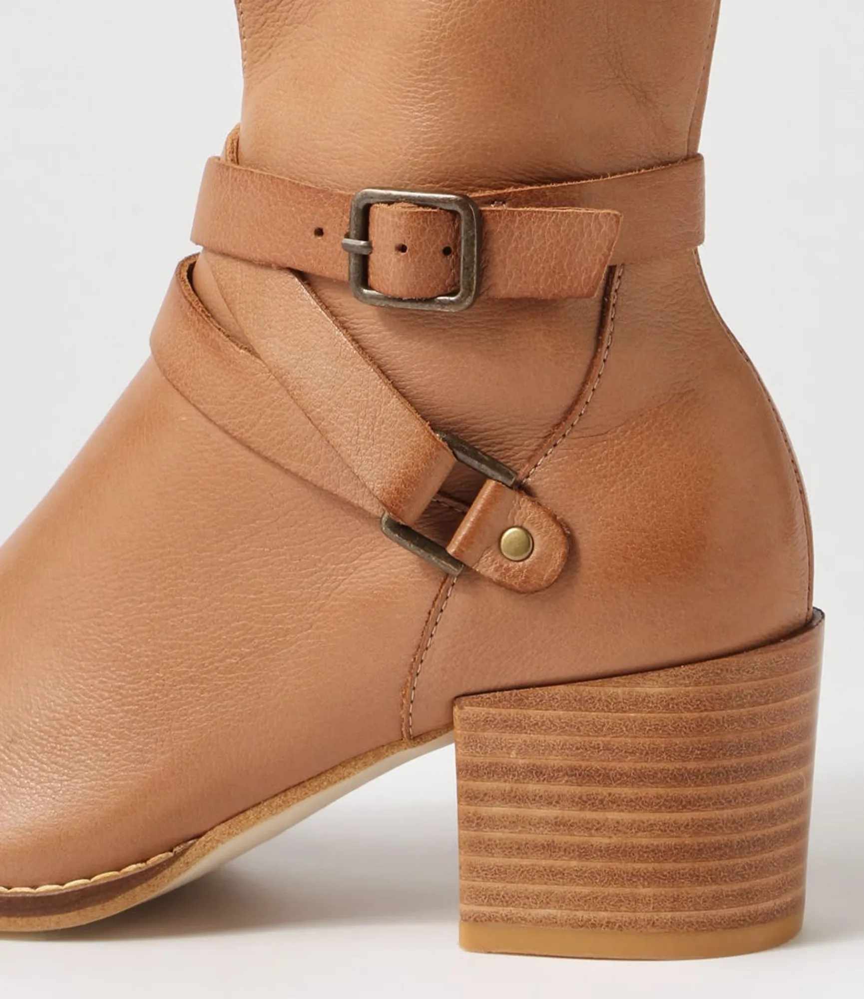 Best Sale Midas Shoes Malven Cognac Leather Ankle Boots