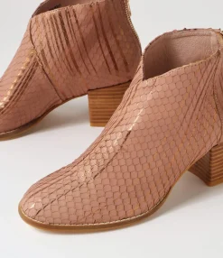 Outlet Midas Shoes Mambo Dark Nude Cut Leather Ankle Boots