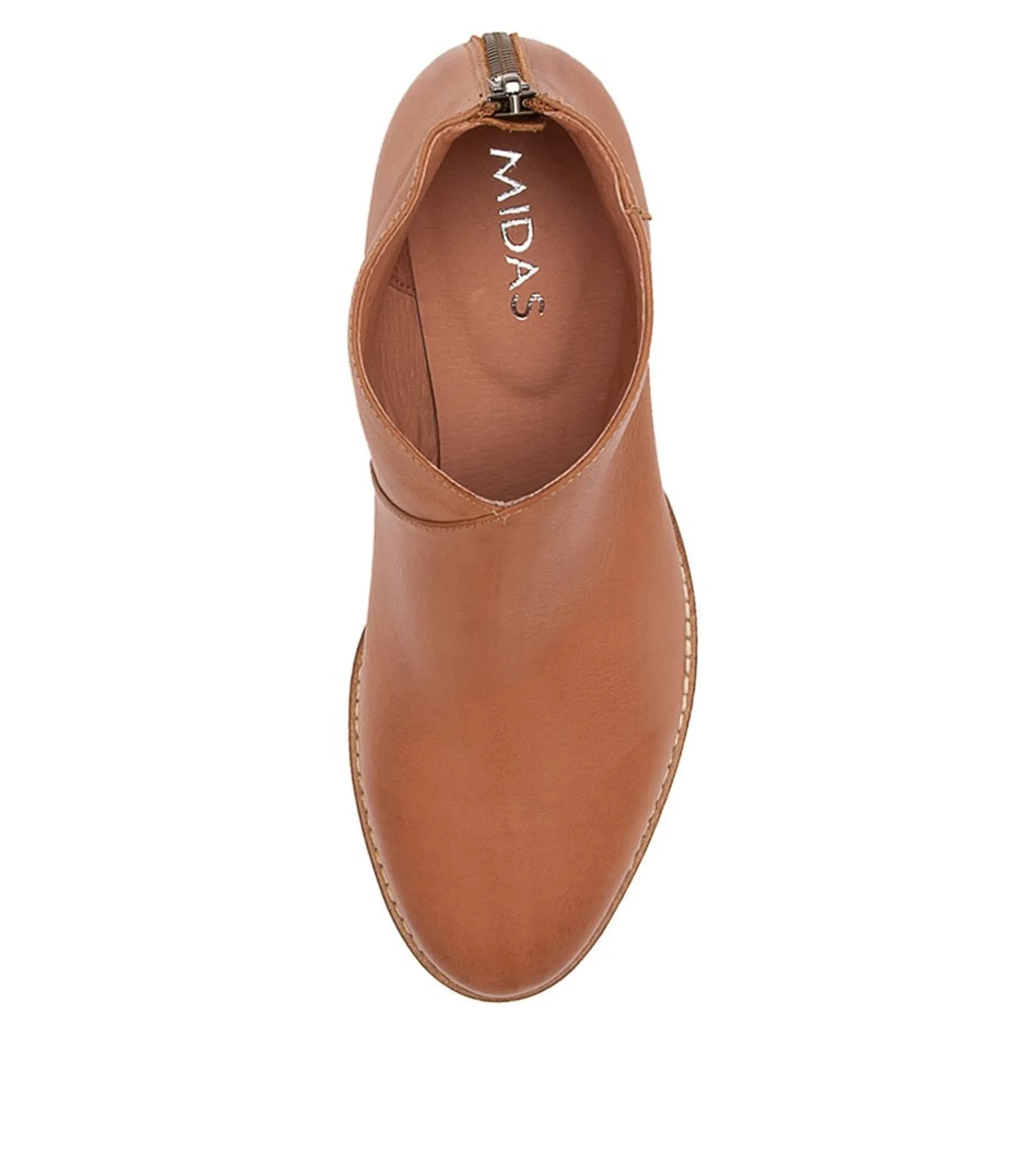 Discount Midas Shoes Mambo Dark Tan Leather Ankle Boots