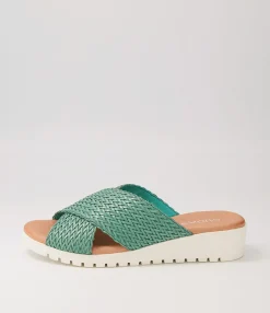 Best Midas Shoes Manilla Emerald Weave Sandals
