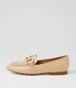 Clearance Midas Shoes Masun Natural Synthetic Raffia Leather Loafers