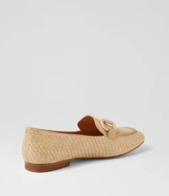 Clearance Midas Shoes Masun Natural Synthetic Raffia Leather Loafers