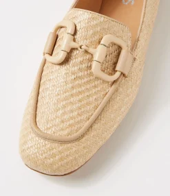 Clearance Midas Shoes Masun Natural Synthetic Raffia Leather Loafers