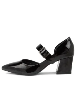 Best Sale Midas Shoes Matcha Black Patent Leather Heels