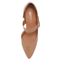 Flash Sale Midas Shoes Matcha Camel Patent Leather Heels