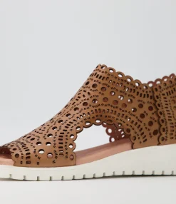 Best Sale Midas Shoes Melodic Dark Tan Leather Sandals Ws