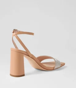 Online Midas Shoes Memms Nude Silver Jewels Leather Sandals