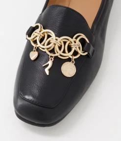 Fashion Midas Shoes Menni Black Leather Loafers