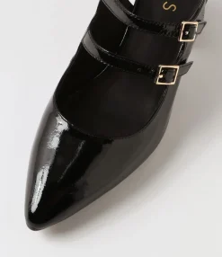 Outlet Midas Shoes Merina Black Patent Leather Mary Jane Heels