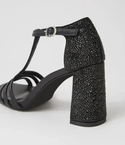 Cheap Midas Shoes Mid Black Jewels Leather Sandals