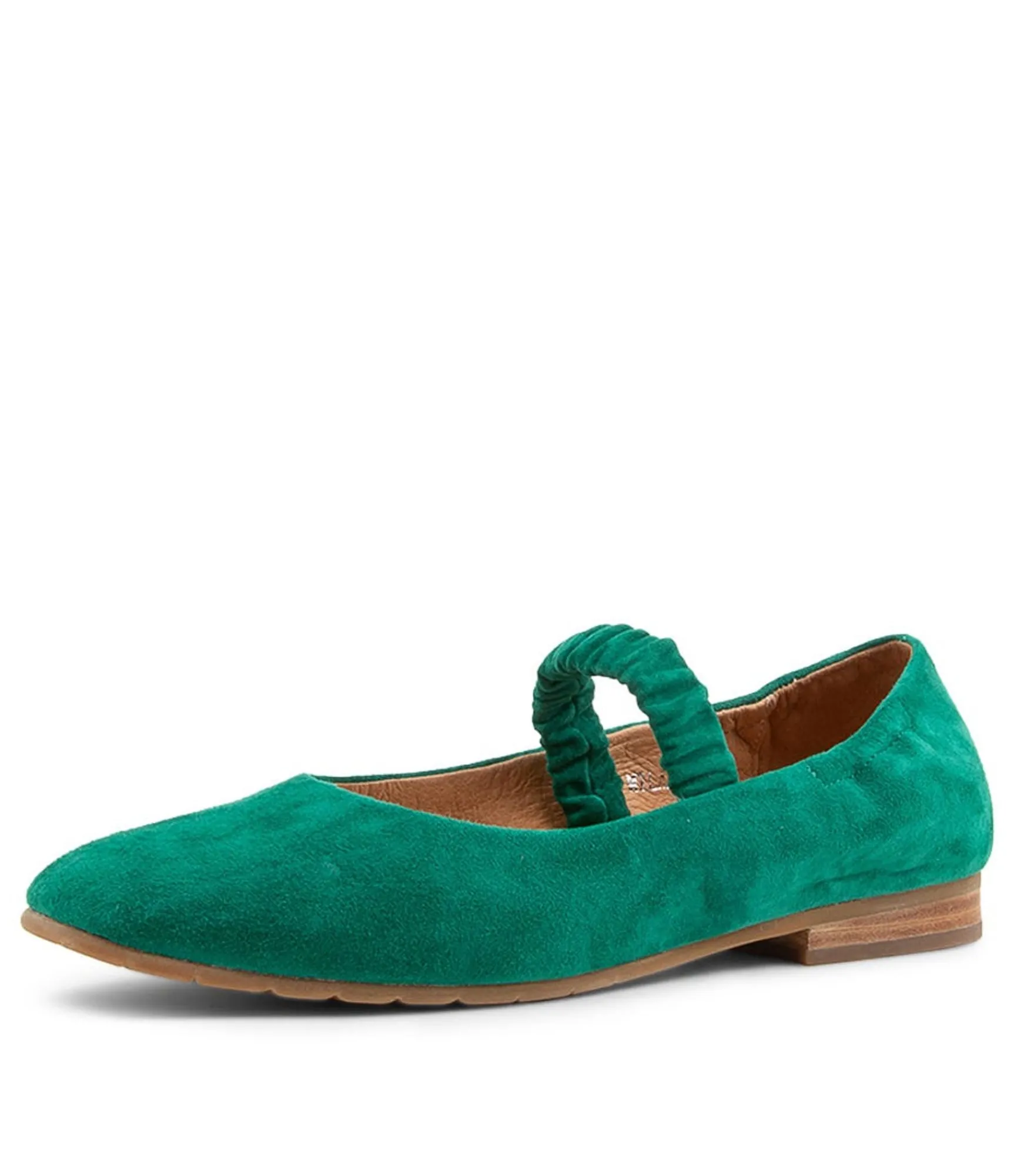 Shop Midas Shoes Milan Emerald Suede Flat Shoes