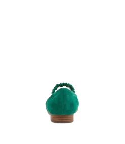 Shop Midas Shoes Milan Emerald Suede Flat Shoes