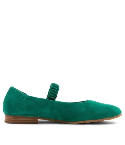 Shop Midas Shoes Milan Emerald Suede Flat Shoes