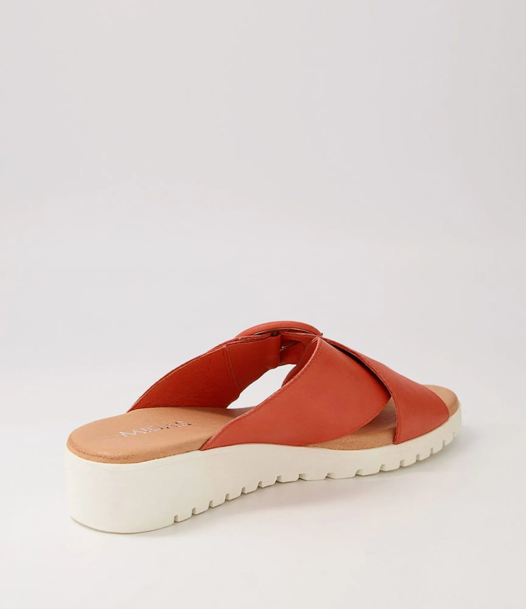 New Midas Shoes Milli Melon Leather Slides Ws