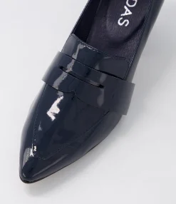 Best Sale Midas Shoes Millsy Navy Patent Leather Heels