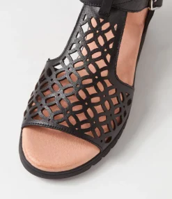 Discount Midas Shoes Milos Black Leather Sandals