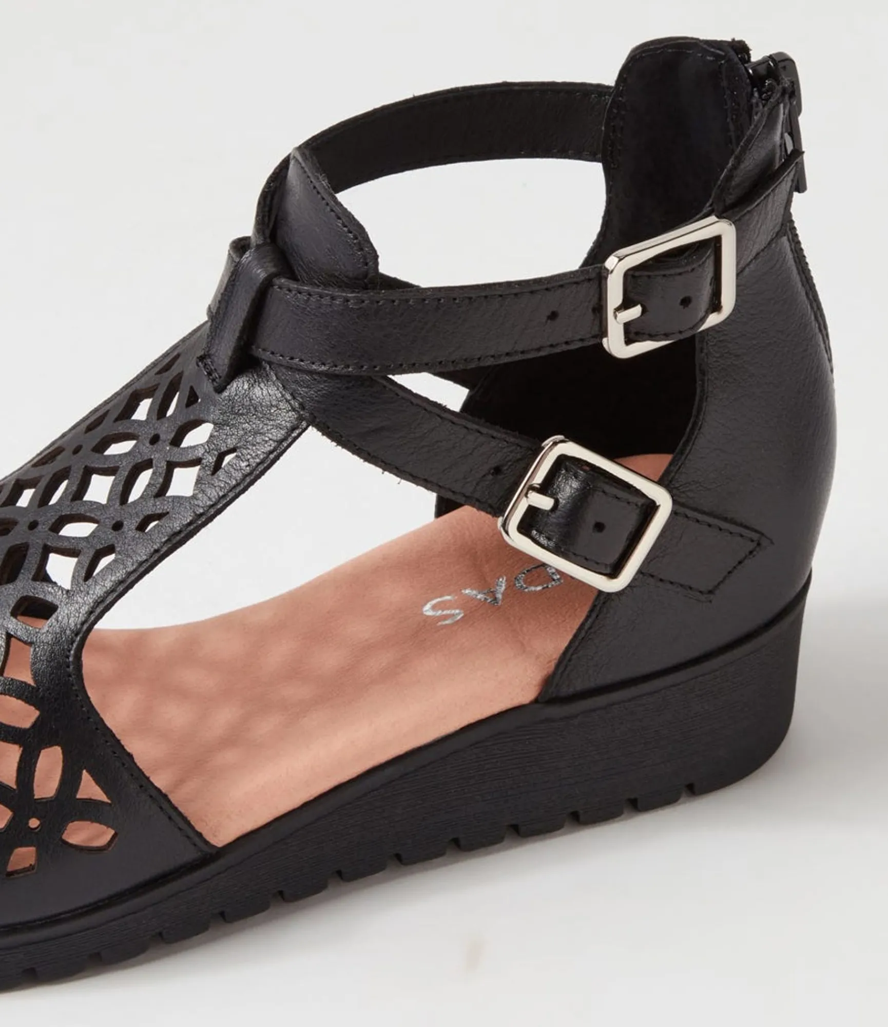Discount Midas Shoes Milos Black Leather Sandals