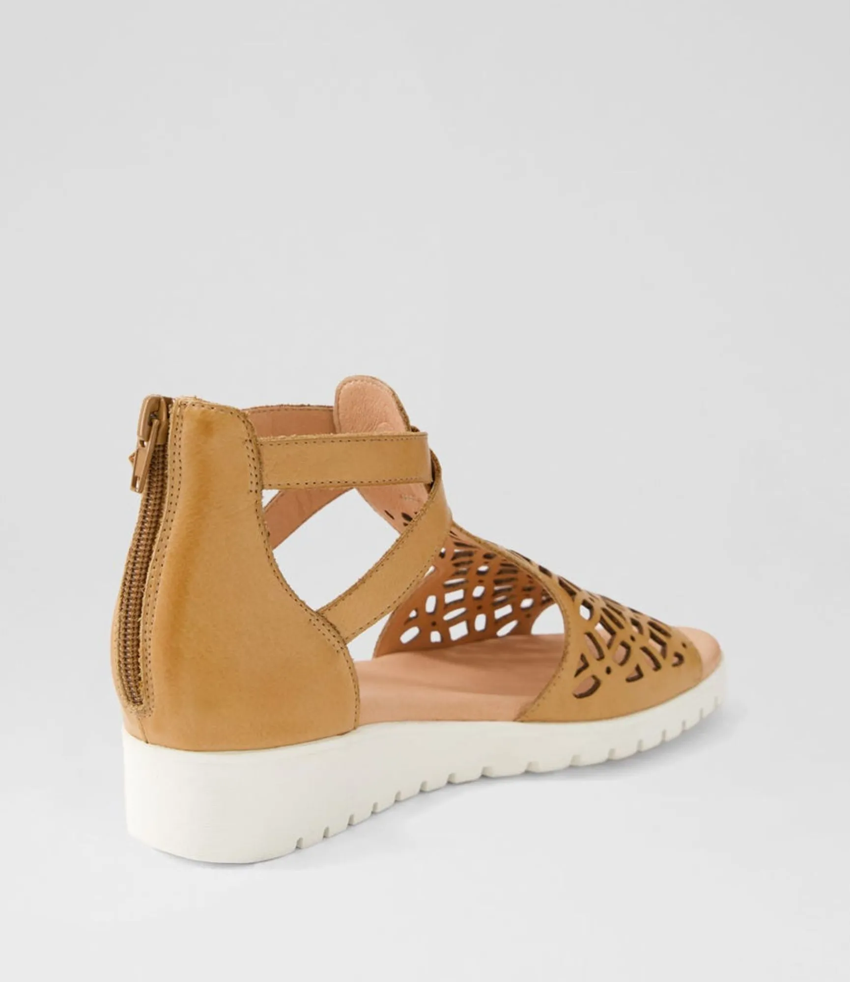 Hot Midas Shoes Milos Dark Tan White Leather Sandals