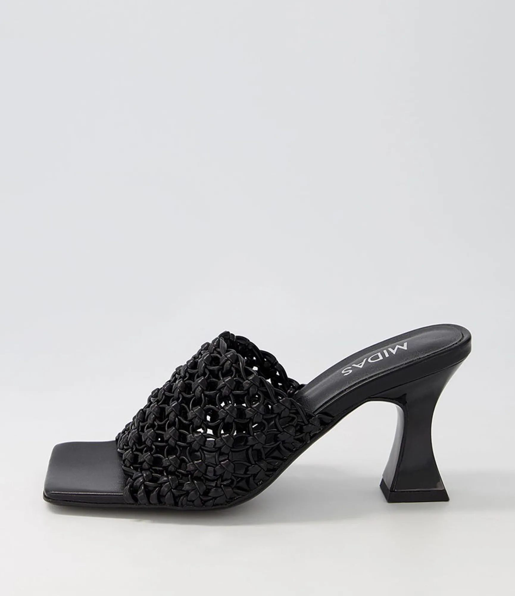 New Midas Shoes Mimmi Black Weave Sandals