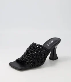 New Midas Shoes Mimmi Black Weave Sandals