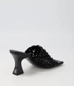 New Midas Shoes Mimmi Black Weave Sandals
