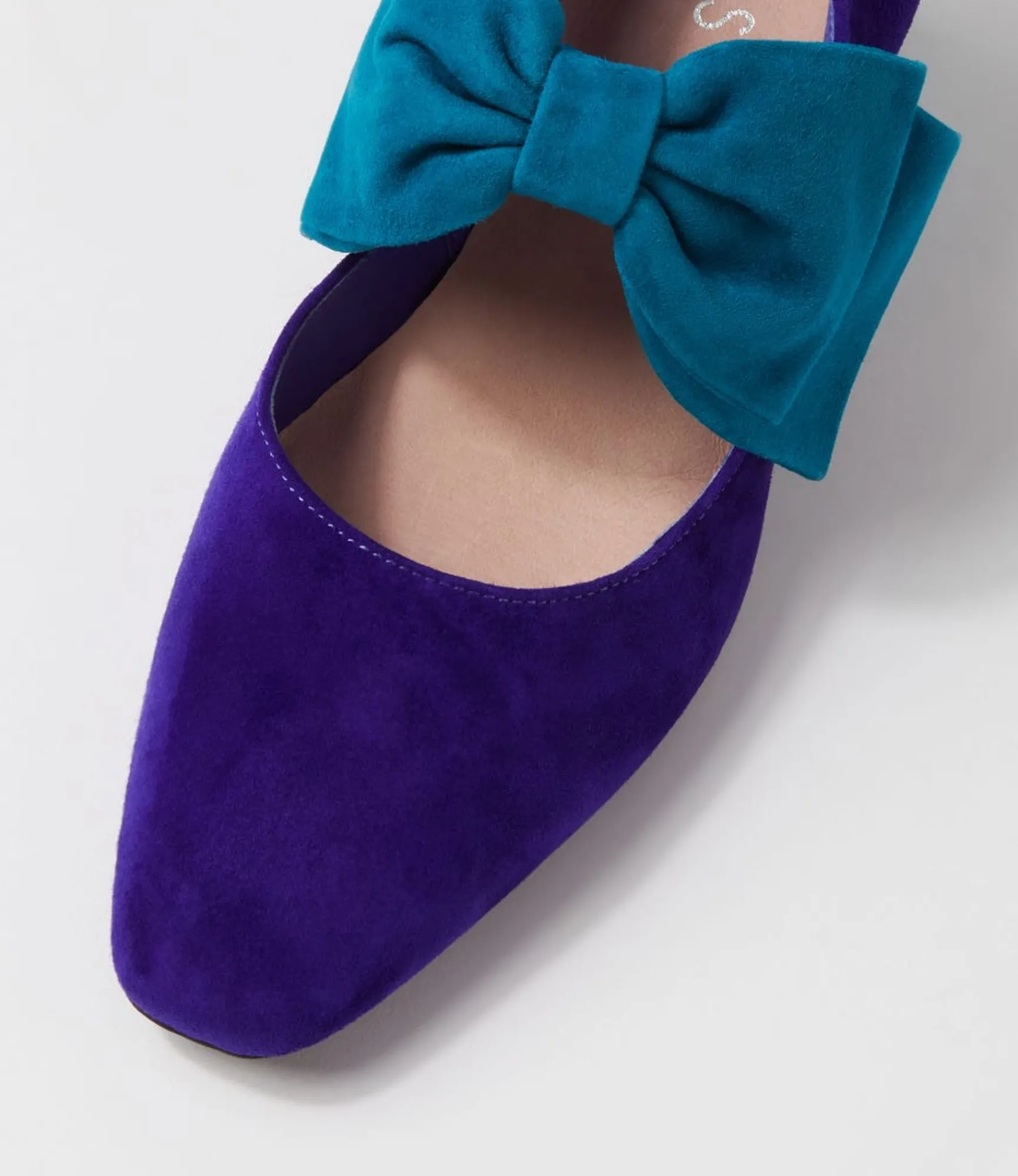 Fashion Midas Shoes Mischa Purple Turquoise Suede Heels