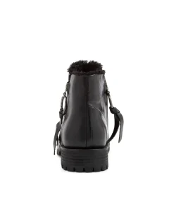 Outlet Midas Shoes Modest Black Leather Fur Ankle Boots