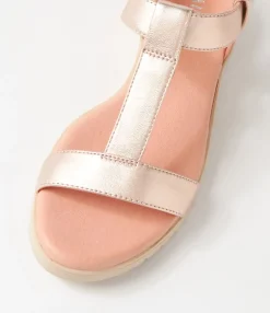 Store Midas Shoes Moore Pl Rose Gold Nude Leather Sandals