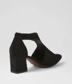 Shop Midas Shoes Morena Black Suede Heels