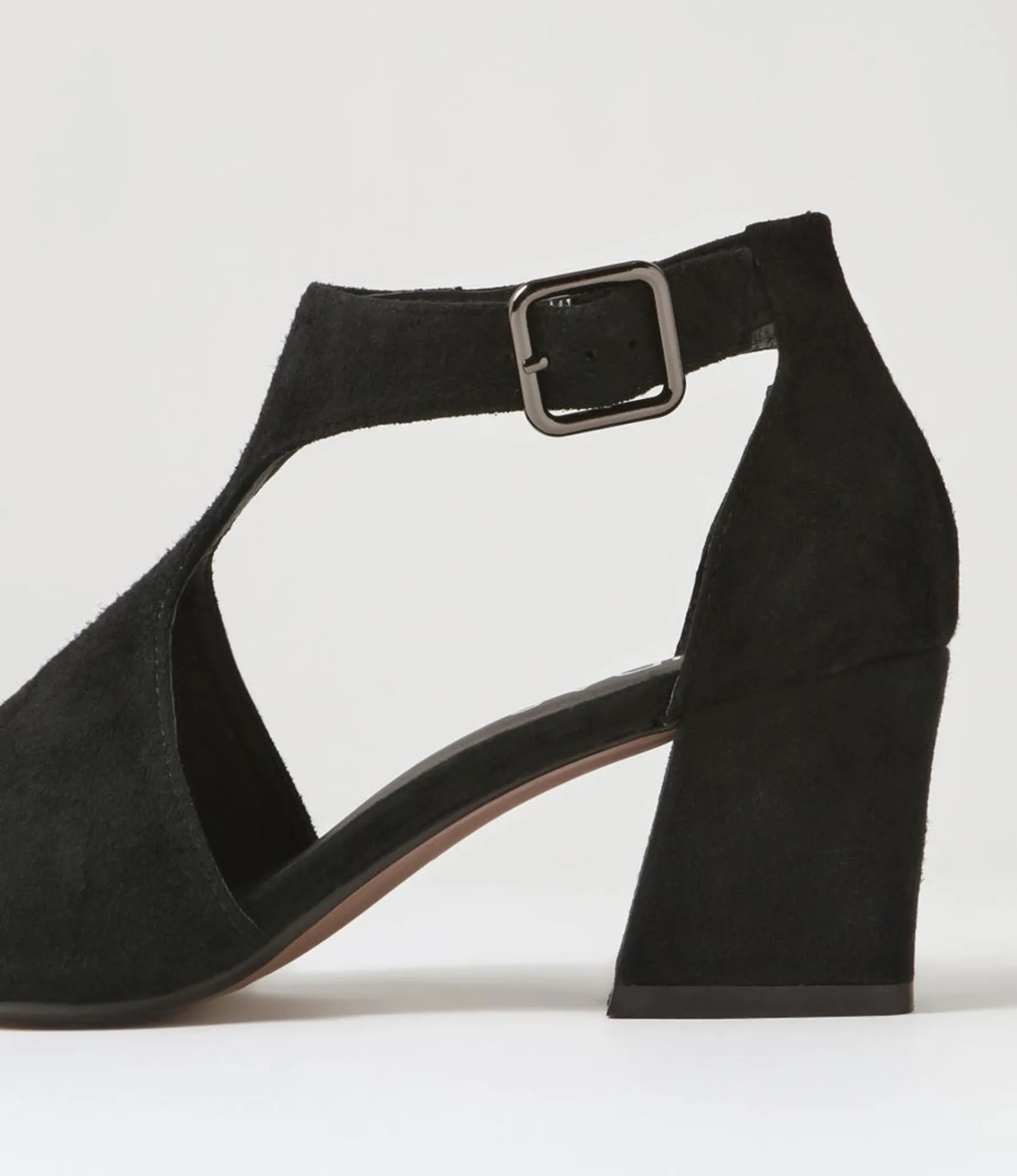 Shop Midas Shoes Morena Black Suede Heels